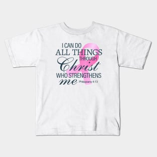 Inspiring Bible Verse Breast Cancer Awareness Kids T-Shirt